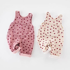 【BR009】愛心滿版鋪棉吊帶褲(2色)