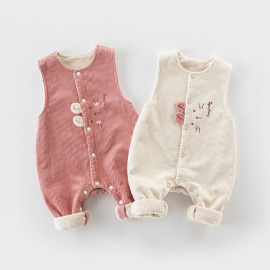 【BR008】立體兔兔燈芯絨吊帶褲(2色)