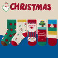 【SB092】童襪｜韓版蘋果聖誕樹中筒襪(5雙1組)_1
