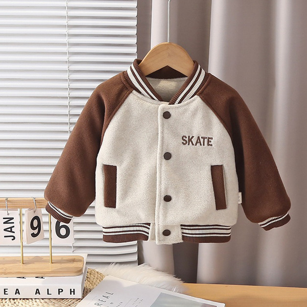 【BO133】日系拼色加厚鋪棉長袖外套