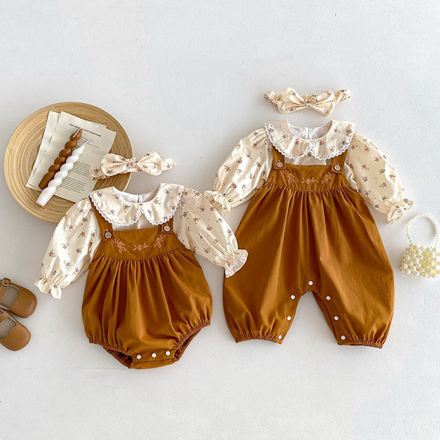 【BA895】日雜森系刺繡吊帶褲包屁衣(2款)