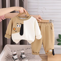 【BE224】鱷魚小狗拚色動物長袖長褲套裝(2色)_2
