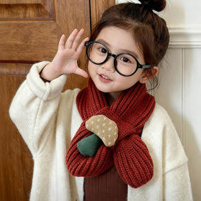 【SC006】兒童｜韓版元氣蘑菇交叉兒童保暖圍巾(6色)