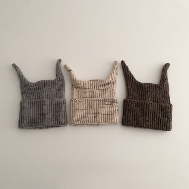 【BH049】韓系小惡魔針織毛線帽(3色)