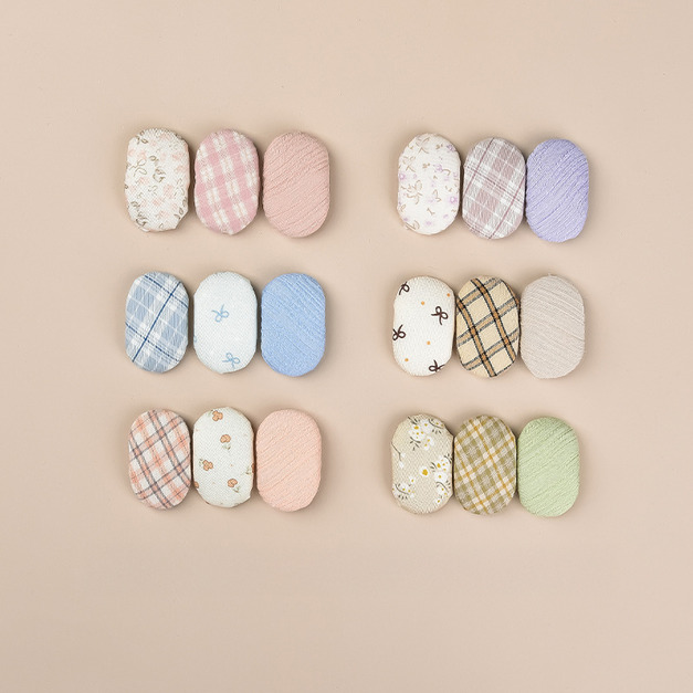 【BP063】韓版格紋碎花不傷髮寶寶瀏海髮夾(三件組)(6色)