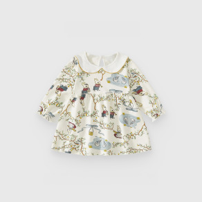 【BG923】日系梨子園兔兔純棉長袖洋裝(1色)