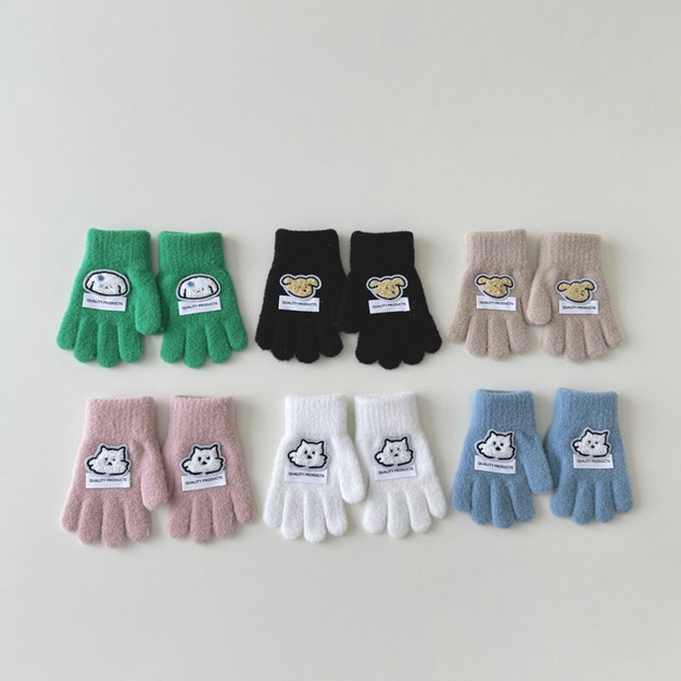【BL017】兒童｜韓版可愛小動物加厚保暖手套(五指)(5色)