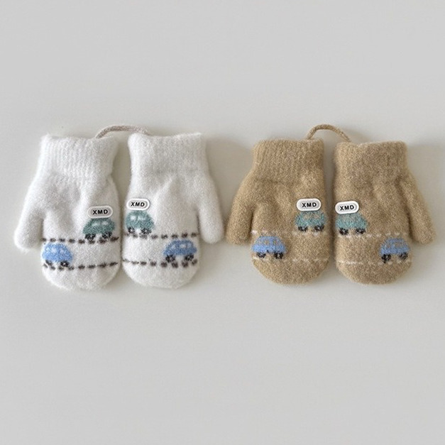 【BL028】兒童｜韓版出去郊遊掛脖保暖手套(包指)(2色)