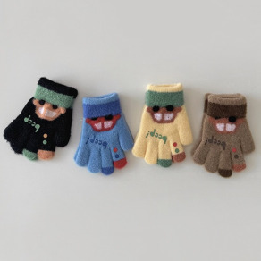 【BL002】兒童｜韓版嗶嗶小車撞色加厚保暖手套(五指)(4色)