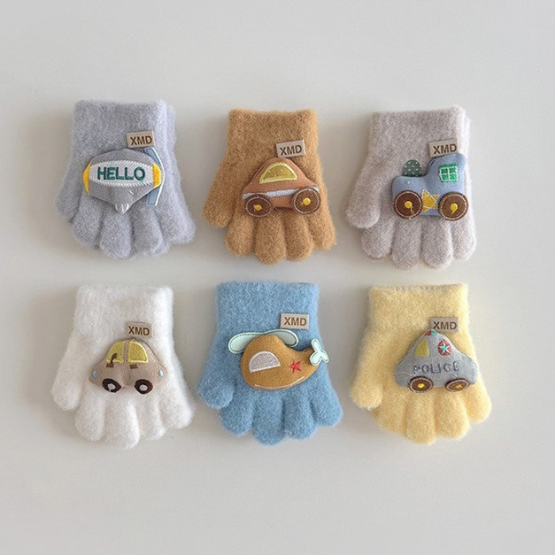 【BL003】兒童｜韓版立體車車加厚保暖手套(五指)(6色)
