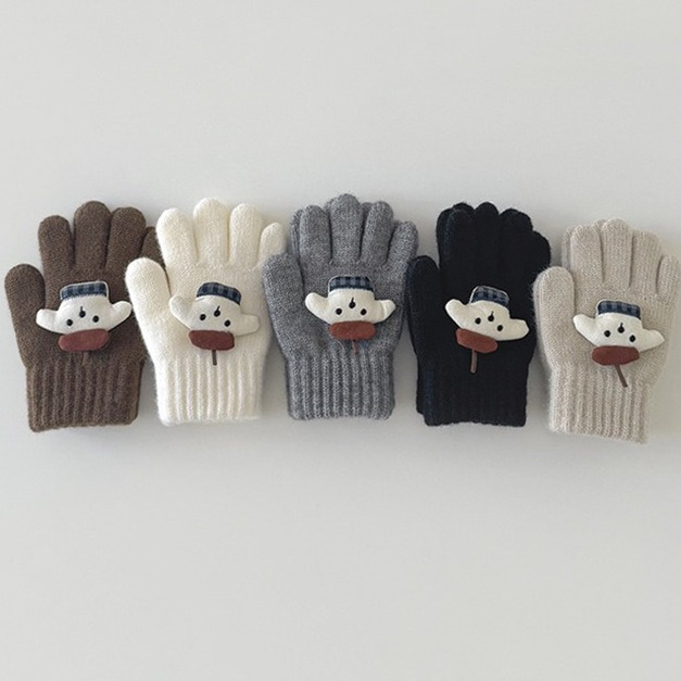 【BL009】兒童｜韓版立體畫家狗狗加厚保暖手套(五指)(5色)