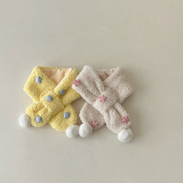 【SC018】兒童｜韓版滿天星星交叉保暖圍巾(8色)