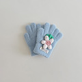 【BL016】兒童｜韓版針織花花加厚保暖手套(五指)(6色)_3