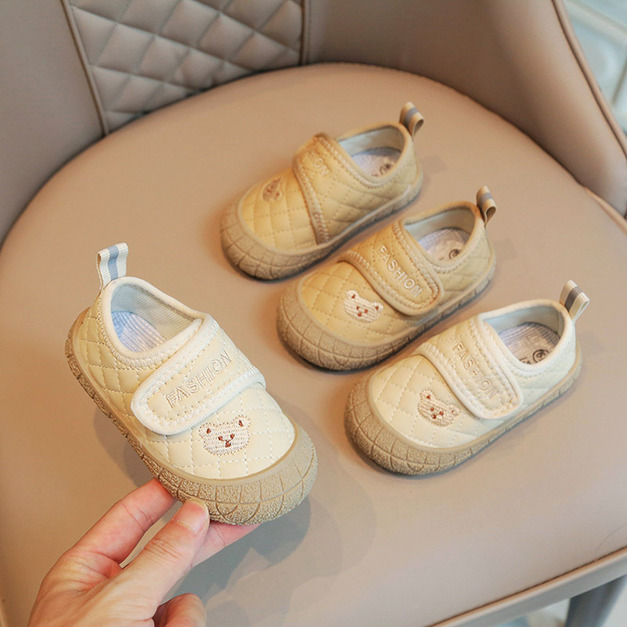 【SH005】熊熊格紋軟底幼兒園室內鞋(2色)