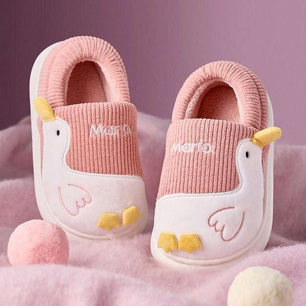 【SH014】粉粉天鵝毛絨全包室內鞋(親子款)(1色)