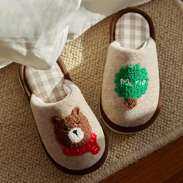 【SH015】森林熊熊保暖室內拖鞋(親子款)(1色)