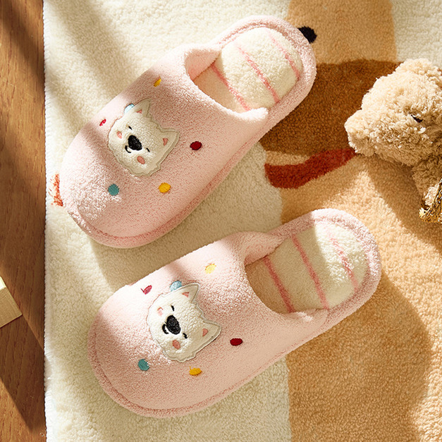 【SH018】幸福狗狗保暖室內拖鞋(親子款)(2色)