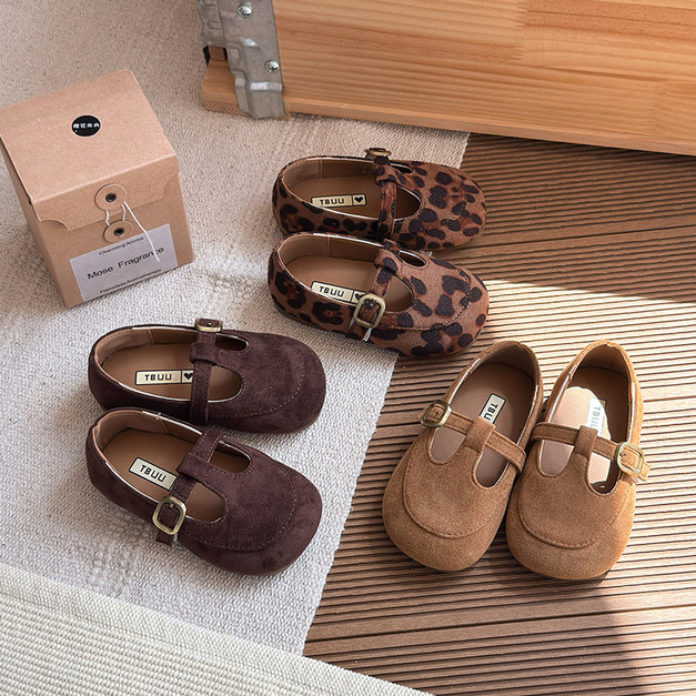 【SH026】日系麂皮豹紋軟底豆豆鞋(3色)