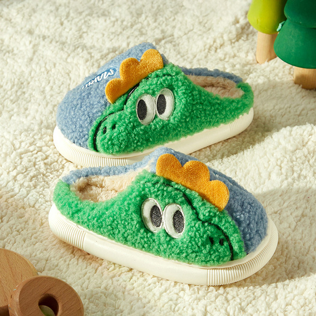 【SH019】大眼恐龍保暖室內拖鞋(親子款)(2色)