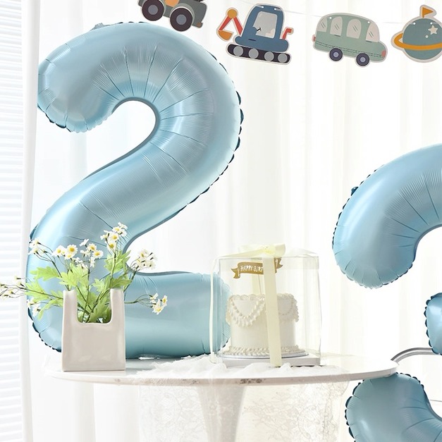 【CB002】40吋數字充氣派對氣球(嬰兒藍)(10款)
