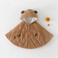 【BC012】保暖防風棕色熊熊珊瑚絨斗篷(1色)