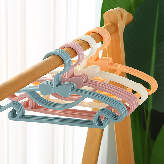 【ZK001】北歐風嬰幼兒蝴蝶結晾衣架(10支)(4色)