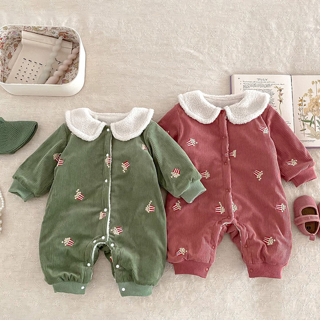 【BA920】韓版爆米花加厚長袖包屁衣(2色)