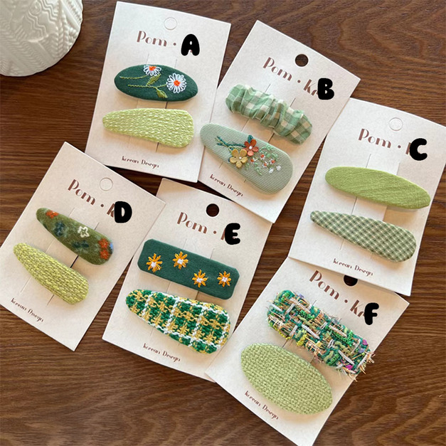 【BP081】韓版清新奶綠不傷髮寶寶瀏海髮夾(二件組)(6款)