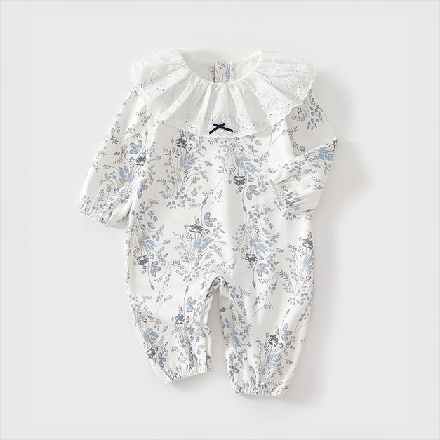 【BA938】日系鳶尾小調長袖連身衣(1色)