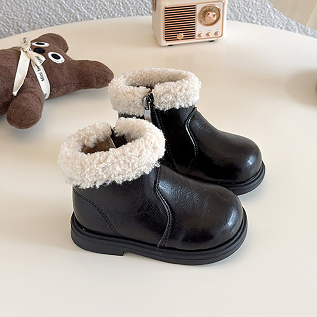 【SH046】時尚方頭滾邊小短靴(2色)