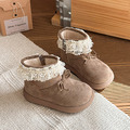 【SH045】法式蕾絲花邊小雪靴(2色)_2