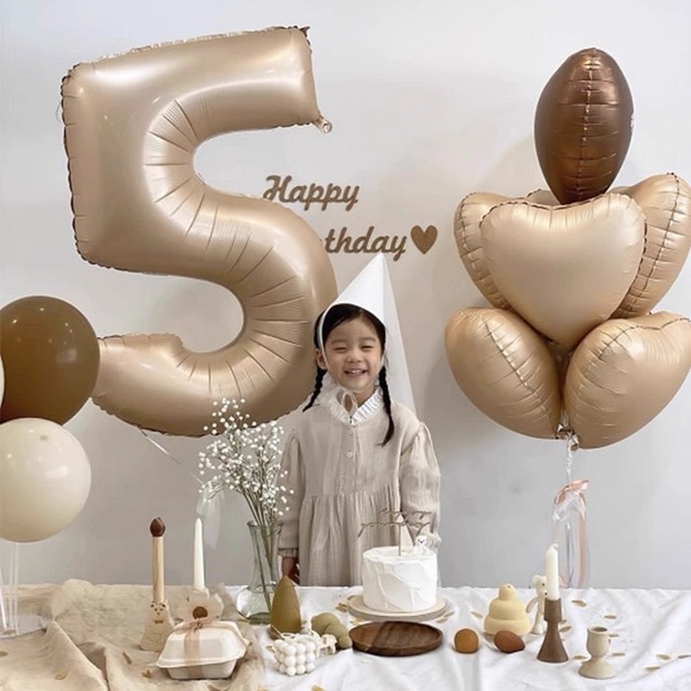 【CB003】40吋數字充氣派對氣球(奶茶色)(10款)