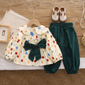 【BE259】日系繽紛點點蝴蝶結長袖長褲套裝(3色)_1