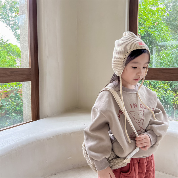 【BU276】韓版沾起司印花長袖上衣(2色)