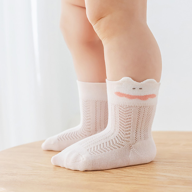 【SB221】童襪｜日系奇妙花園透氣網眼中筒襪(3雙1組)