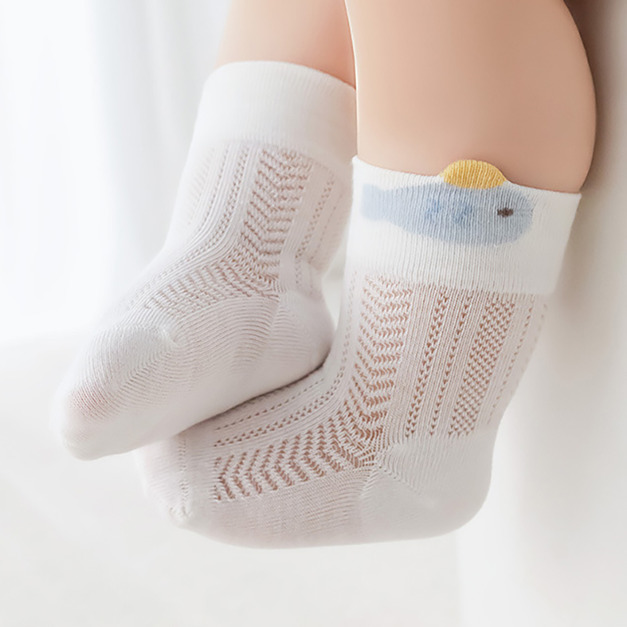 【SB222】童襪｜日系海洋世界透氣網眼中筒襪(3雙1組)