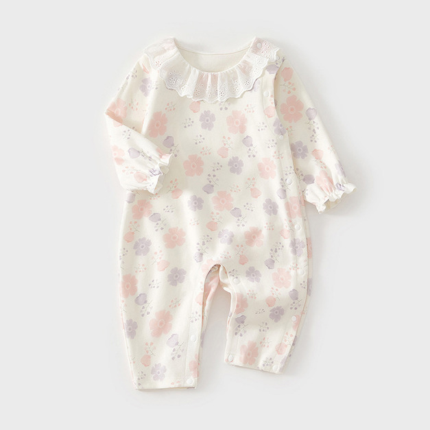 【BA991】日系花朝花暮長袖連身衣(1色)