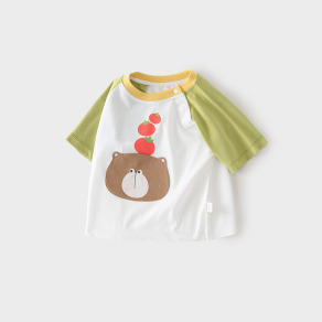 【BU288】韓版立體橘子水豚開釦短袖上衣(1色)