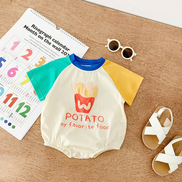 【BA1014】美式立體爆米花短袖包屁衣(1色)