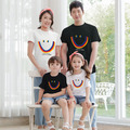 【F008】日系彩虹微笑全家福親子短袖上衣(2色)