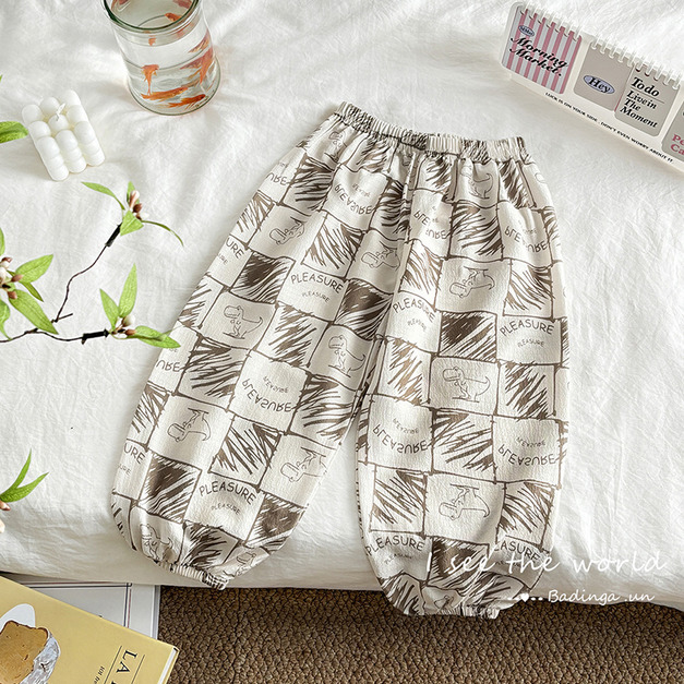 【BT161】日系恐龍滿格泡泡防蚊褲(1色)