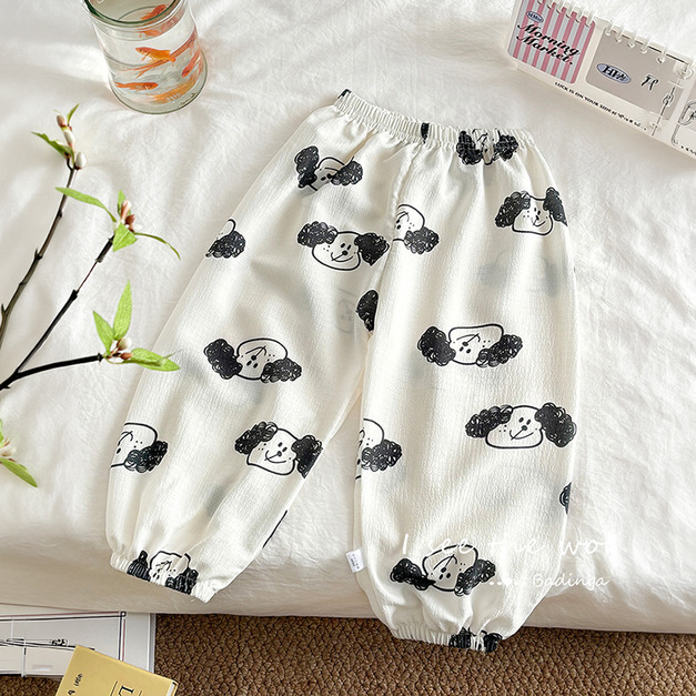 【BT159】日系捲毛狗狗泡泡防蚊褲(1色)