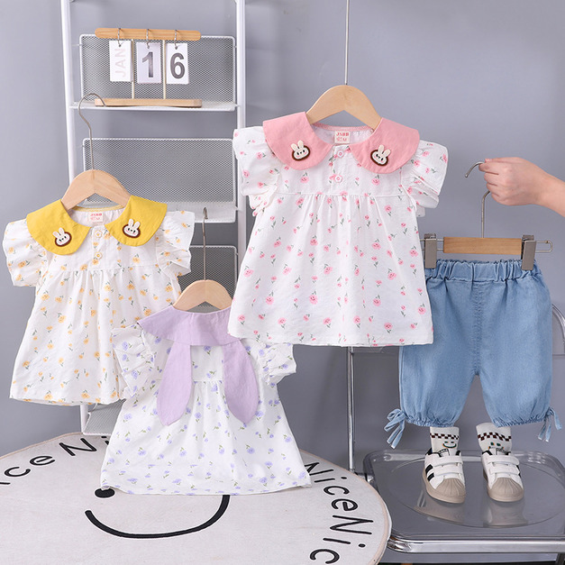 【BE271】日系兔兔耳朵短袖短褲套裝(2色)