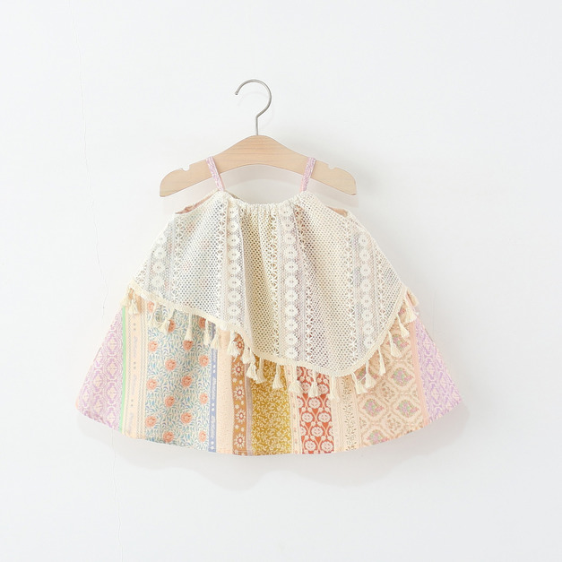 【BG945】日系民族風流蘇無袖澎澎洋裝(1色)