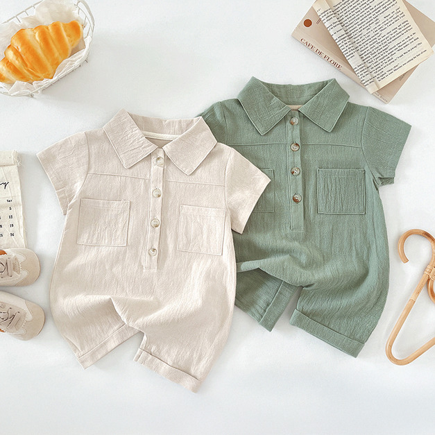 【BA1019】韓版純色帥氣連身包屁衣(2色)