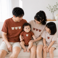 【F036】日系大頭熊全家福親子短袖上衣(3色)
