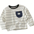 【BU440】韓系大口袋橫條紋長袖上衣(3色)_2