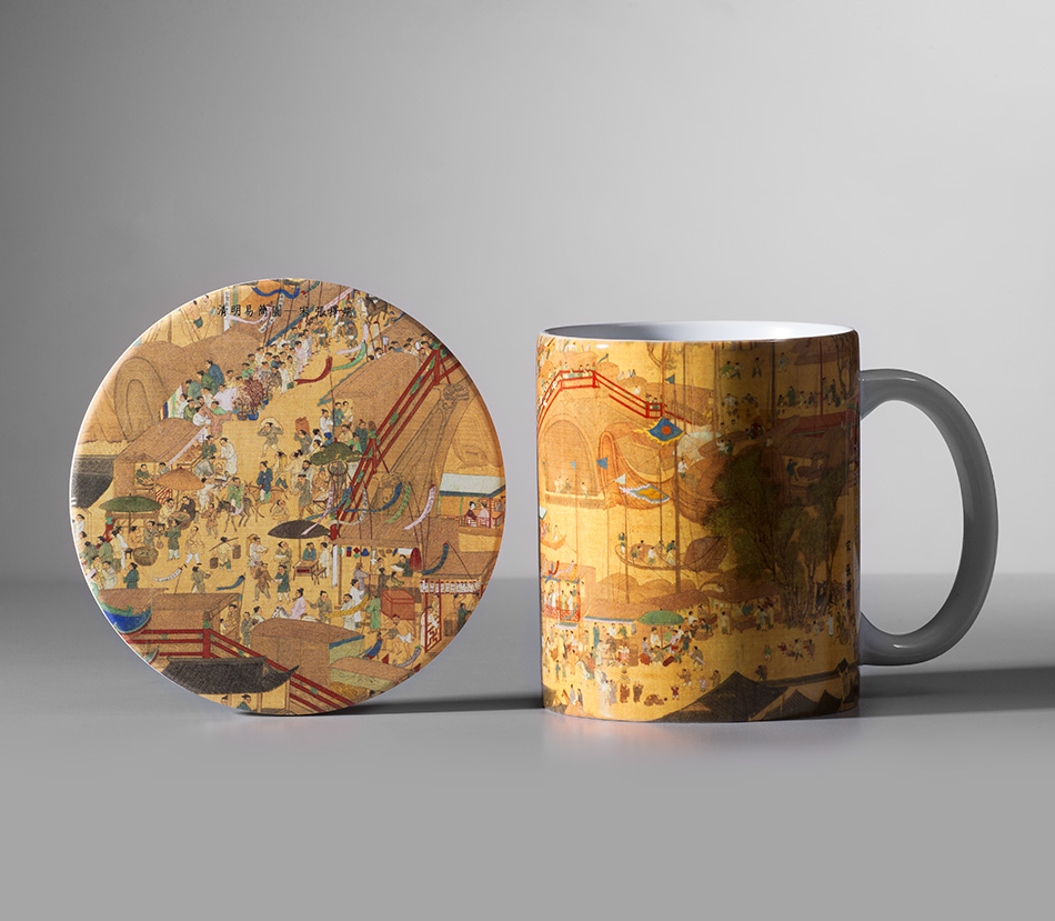 張擇端-清明易簡圖-馬克杯(含杯墊)