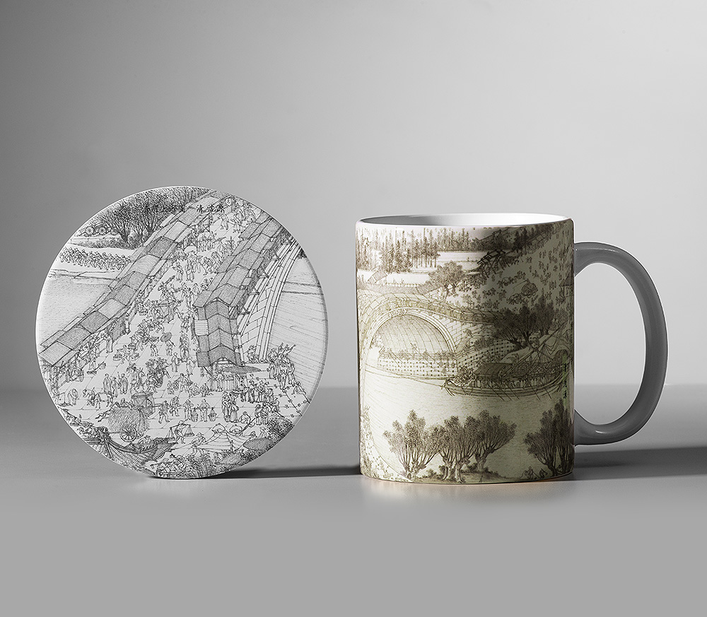 沈源-清明上河圖-馬克杯(含杯墊)