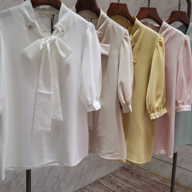 Satin Tie Neck Blouse
